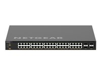 NETGEAR AV Line M4350-40X4C - Switch - L3 - Administrerad - 40 x 100/1000/2.5G/5G/10GBase-T (PoE++) + 4 x 40/100 Gigabit QSFP28 - främre till bakre luftflöde - rackmonterbar - PoE++ (196 W) XSM4344C-100NES