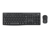 Logitech MK295 Silent - Sats med tangentbord och mus - trådlös - 2.4 GHz - hela norden - grafit 920-009810