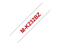 Brother M-K232BZ - Rött på vitt - Rulle (1,2 cm x 8 m) 1 kassett(er) ej laminerat band - för P-Touch PT-55, PT-65, PT-75, PT-85, PT-90, PT-BB4 MK232BZ