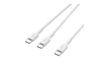 Belkin BoostCharge Pro - USB-kabel - USB-C (hane) till USB-C (hane) - USB 2.0 - 1.5 m - USB Power Delivery (140W), braided - vit CAC004HQ1.5MWH