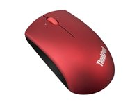 Lenovo ThinkPad Precision Wireless Mouse - Mus - höger- och vänsterhänta - optisk - 3 knappar - trådlös - 2.4 GHz - trådlös USB-mottagare - värmevågsröd - detaljhandel 0B47165