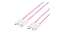 Belkin BoostCharge - USB-kabel - USB-C (hane) till USB-C (hane) - 1.5 m - USB Power Delivery (60W), flätad kabel - rosa (paket om 2) BBD008HQ05PK2PK
