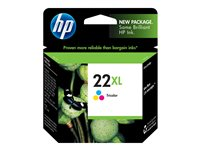 HP 22XL - 11 ml - Lång livslängd - färg (cyan, magenta, gul) - original - bläckpatron - för Deskjet F2185, F2187, F2210, F2235, F2240, F2275, F2280, F2290, F375, F4175, F4190, F4194 C9352CE#UUS