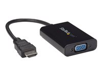 StarTech.com HDMI till VGA-videoadapter med audio för stationär/bärbar dator/Ultrabook - 1920x1080 - Videokort - HDMI hane till HD-15 (VGA), minijack, mikro-USB typ B hona - 25 cm - svart - stöd för 1080p, aktiv - för P/N: DK30CH2DEP, DK30CH2DEPUE, MST30C2DPPD HD2VGAA2