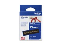 Brother TZe-R334 - Satin - guld på svart - Rulle (1,2 cm x 4 m) 1 kassett(er) bandtejp - för P-Touch PT-E310BTVP TZER334