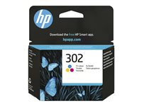HP 302 - 4 ml - färg (cyan, magenta, gul) - original - bläckpatron - för Deskjet 1110, 21XX, 36XX; ENVY 45XX; Officejet 38XX, 46XX, 52XX F6U65AE#301