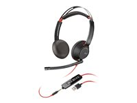 HP Poly Blackwire C5220 - Blackwire 5200 series - headset - på örat - kabelansluten - USB-A, 3,5 mm kontakt - svart - Certifierad för Microsoft-teams, Certifierad för Skype for Buisness, Certifierad för Zoom Rooms, Cisco Jabber-certifierad, Avaya-certifierad 80R97A6